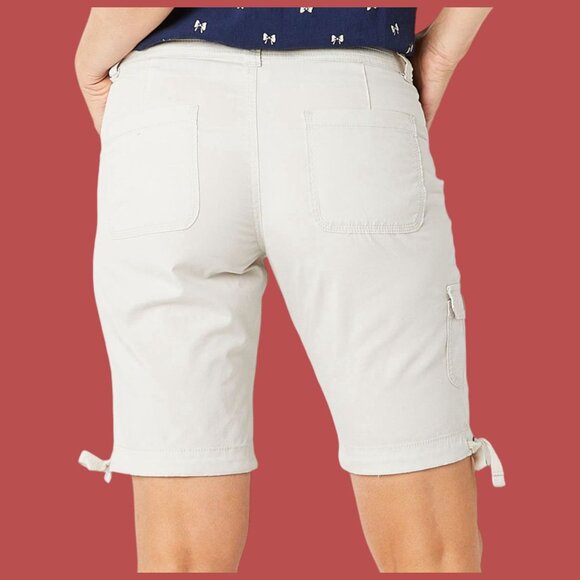 St. John's Bay - Women's Mid-Rise Cargo Bermuda Short - Brown - 12 - Picture 4 of 16